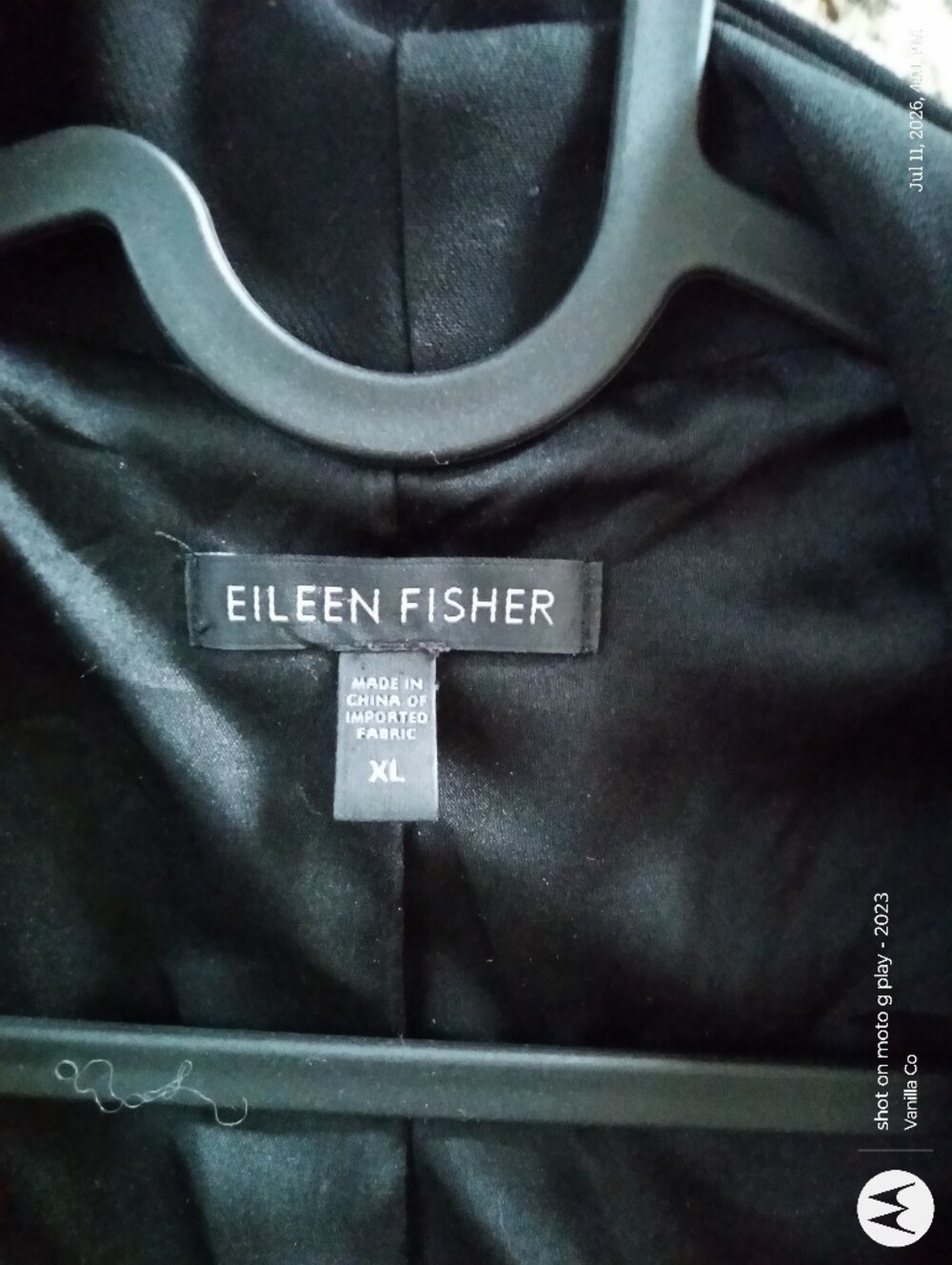 Eileen Fisher Silk Blend Drape Front Cardigan Long Sleeve Black XL - Picture 3 of 7